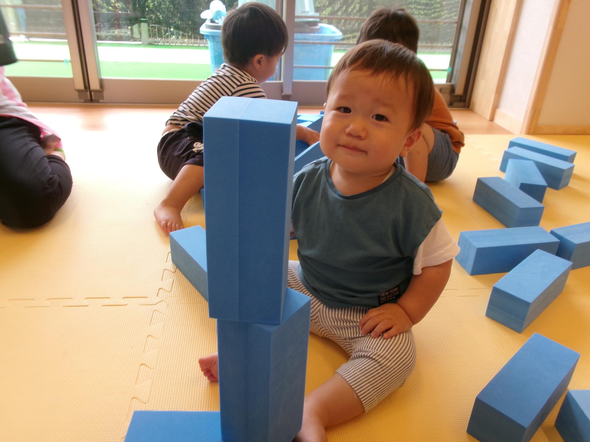 ソフトブロックで遊んだよ（れんげ）